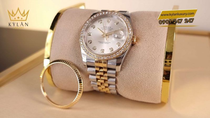 Kỳ Lân Luxury dong ho rolex datejust 116233 vien kim cuong 5 1 scaled 1 Đồng hồ Rolex Datejust 116233 viền kim cương