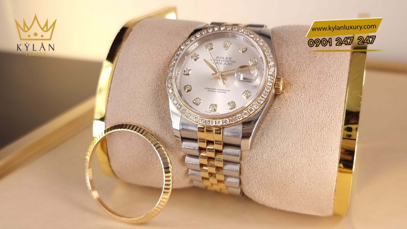 Kỳ Lân Luxury dong ho rolex datejust 116233 vien kim cuong 6 scaled 1 Đồng hồ Rolex Datejust 116233 viền kim cương