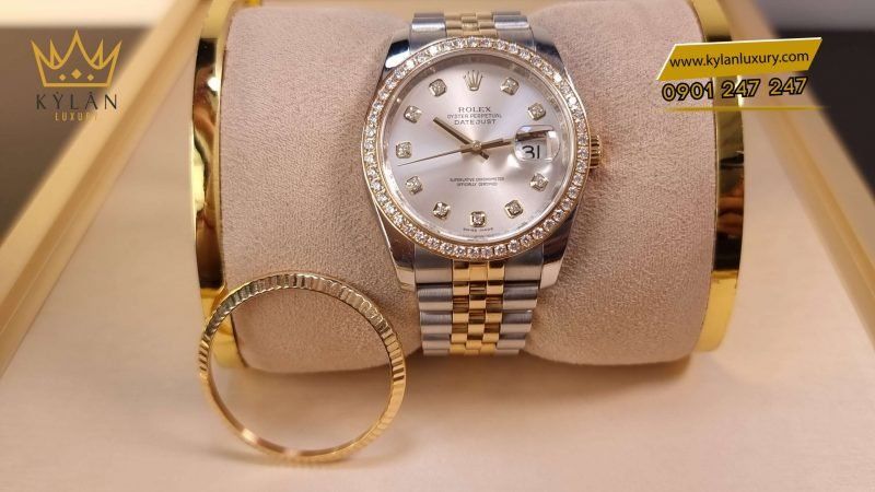 Kỳ Lân Luxury dong ho rolex datejust 116233 vien kim cuong 8 1 scaled 1 Đồng hồ Rolex Datejust 116233 viền kim cương