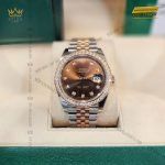 Kỳ Lân Luxury dong ho rolex datejust 41 126331 custom kim cuong 9 scaled 1 Đồng hồ Rolex Datejust 41 126331 mặt Chocolate vành bezel custom kim cương