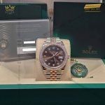 Kỳ Lân Luxury dong ho rolex datejust 41 126331 mat chocolate vanh bezel custom kim cuong 2 scaled 1 Đồng hồ Rolex Datejust 41 126331 mặt Chocolate vành bezel custom kim cương