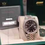 Kỳ Lân Luxury dong ho rolex datejust 41 126331 mat chocolate vanh bezel custom kim cuong 5 scaled 1 Đồng hồ Rolex Datejust 41 126331 mặt Chocolate vành bezel custom kim cương