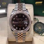 Kỳ Lân Luxury dong ho rolex datejust 41 126331 mat chocolate vanh bezel custom kim cuong 7 scaled 1 Đồng hồ Rolex Datejust 41 126331 mặt Chocolate vành bezel custom kim cương