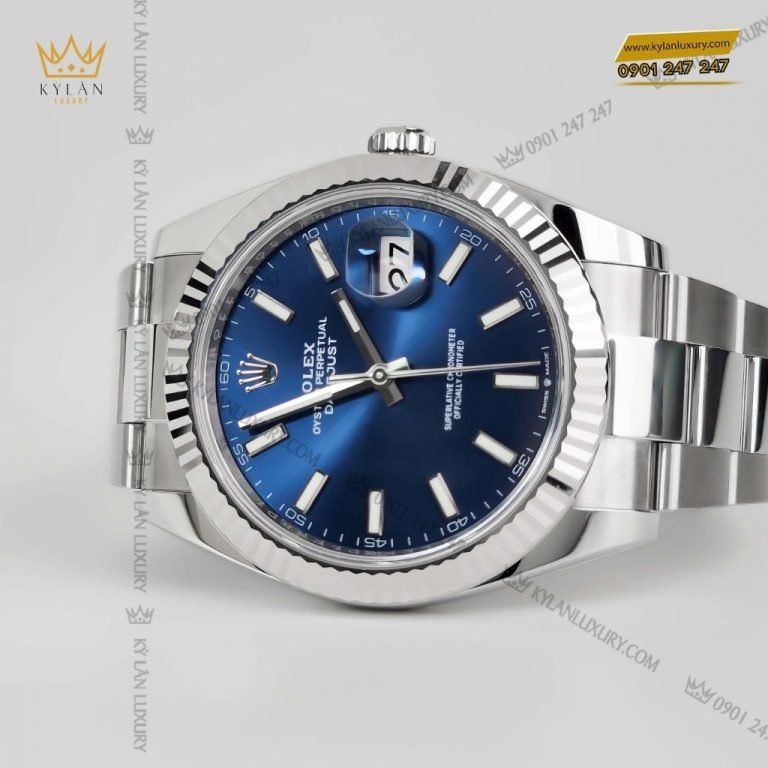 Đồng hồ Rolex Datejust 41 126334-0001 mặt số xanh Blue, cọc số dạ quang