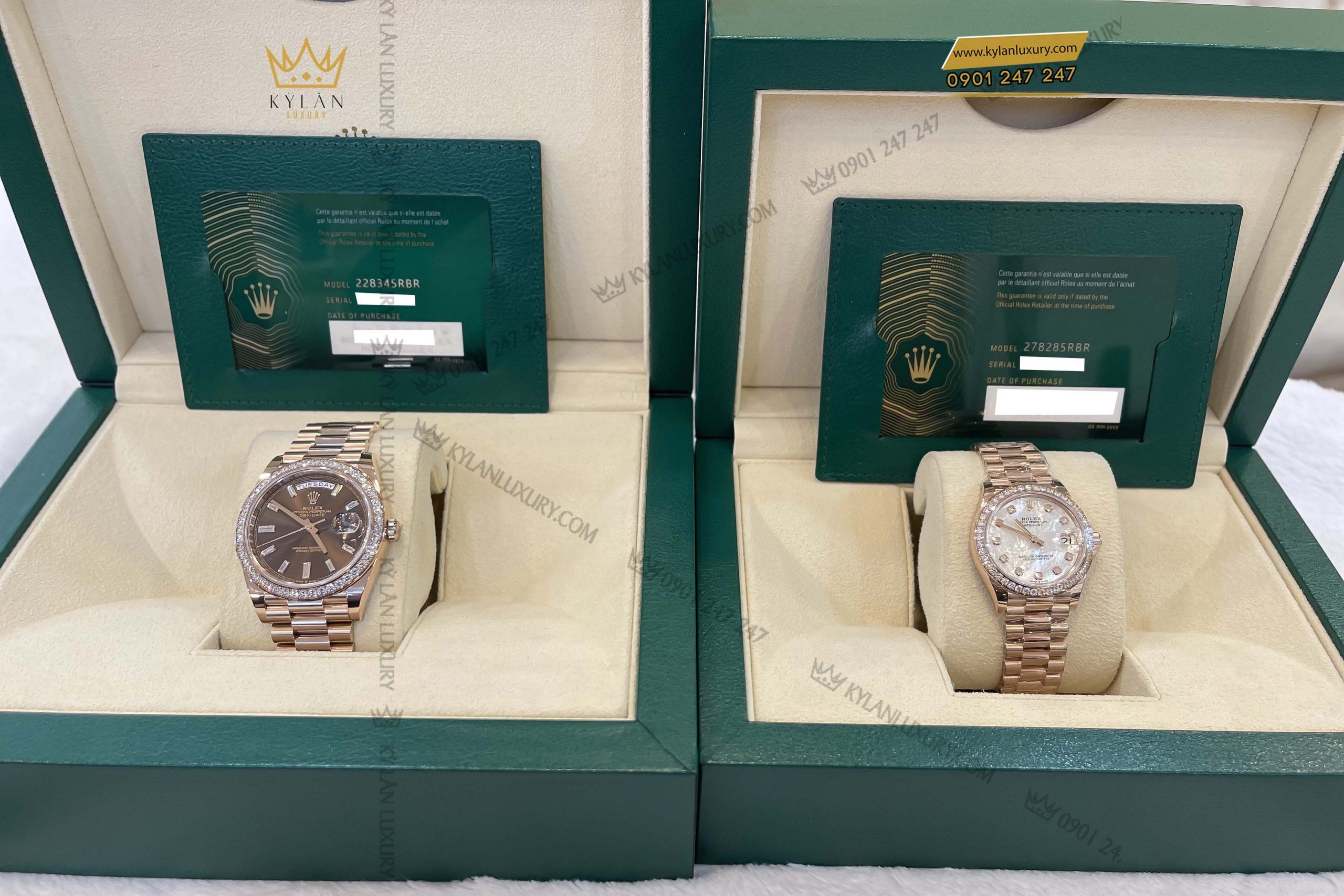 Kỳ Lân Luxury dong ho rolex day date 40 228345rbr 0006 mat so chocolate coc so kim cuong 5 scaled Đồng Hồ Rolex Day-Date 40 228345RBR-0006 Mặt Số Chocolate Cọc Số Kim Cương