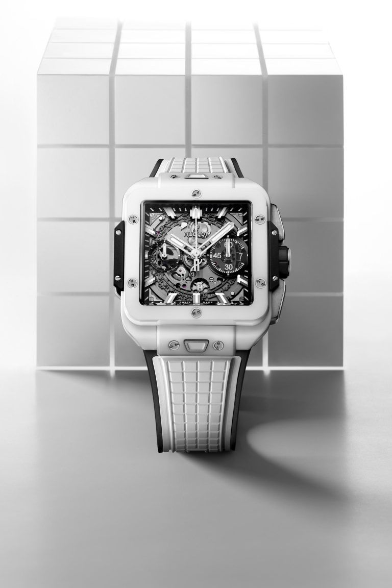 Kỳ Lân Luxury dong ho square bang unico white ceramic 42mm 2 Đồng hồ Square Bang Unico White Ceramic 42mm