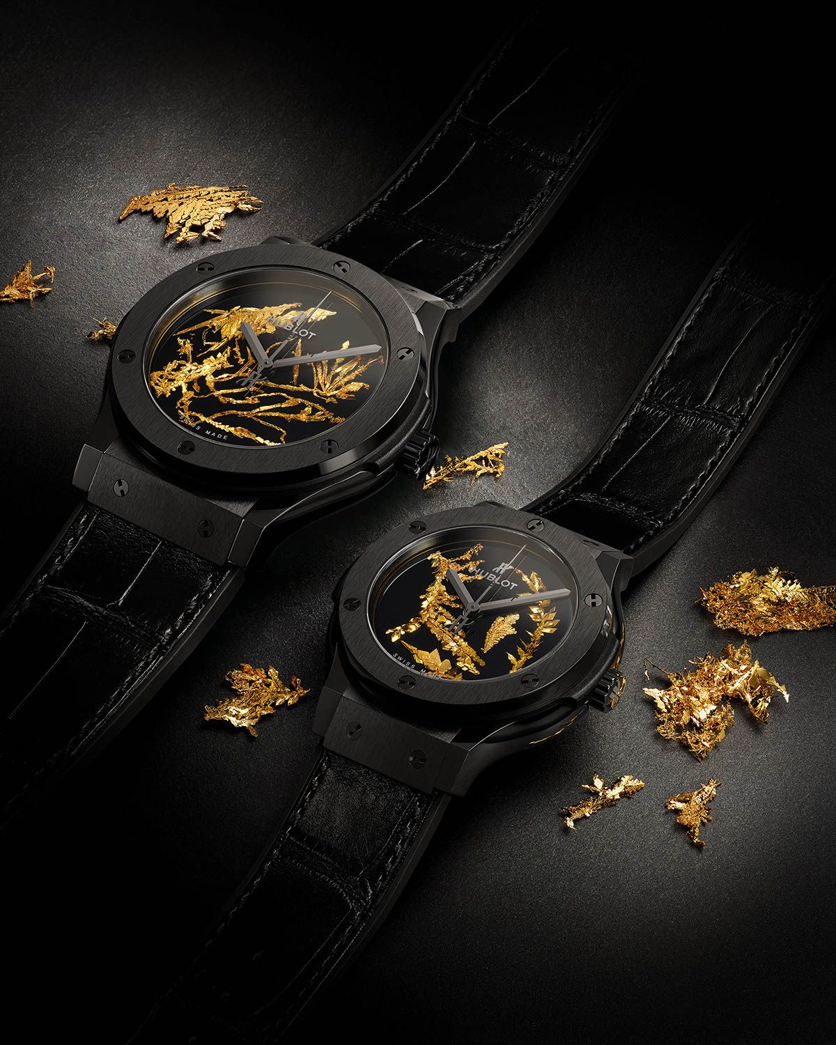 Đồng hồ tinh thể vàng Hublot Classic Fusion Gold Crystal