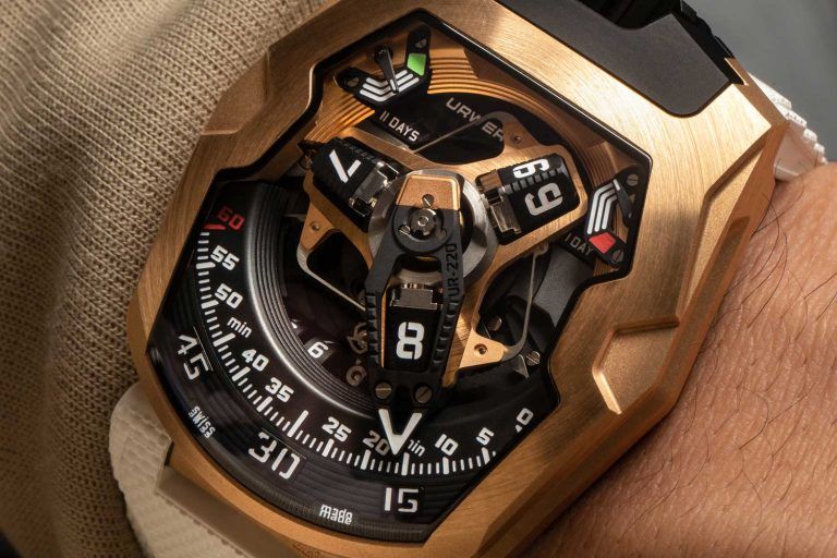 Kỳ Lân Luxury dong ho urwerk ur 220 red gold 3 Đồng hồ Urwerk UR-220 Red Gold