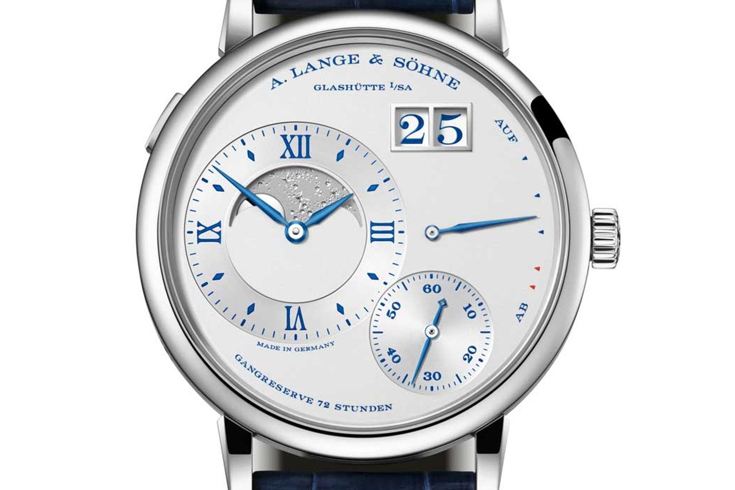 Kỳ Lân Luxury grand lange 1 moon phase chiec dong ho ky niem 25 nam 1 Grand Lange 1 Moon Phase chiếc đồng hồ “Kỷ niệm 25 năm”