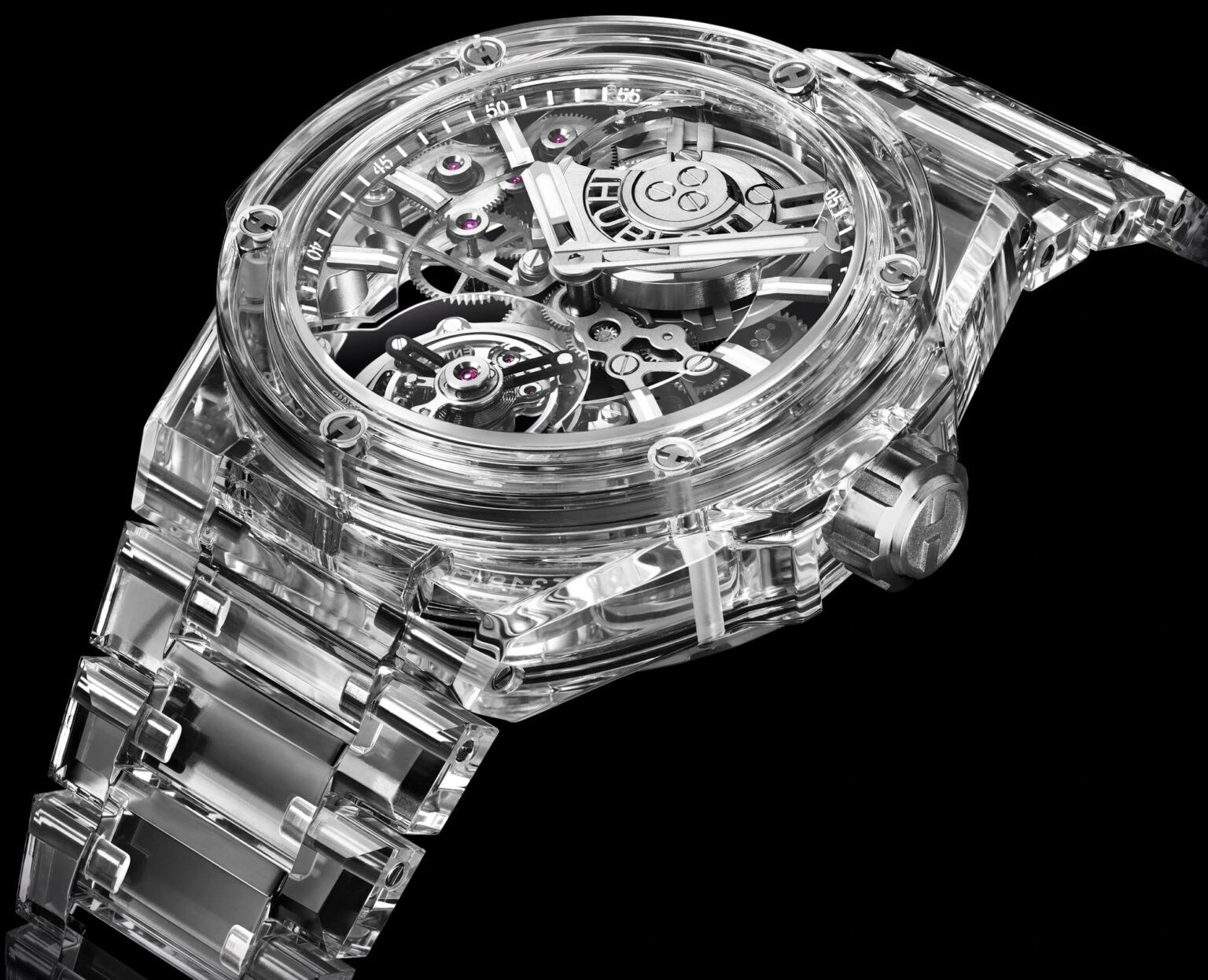 Kỳ Lân Luxury hublot big bang integral tourbillon full sapphire bracelet watch 6 1536x1246 1 Tổng hợp các mẫu đồng hồ từ các thương hiệu nổi tiếng xuất hiện ở sự kiện Watches & Wonders 2021 (TIẾP)