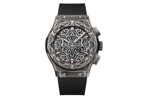Kỳ Lân Luxury hublot classic fusion chronograph shepard fairey 600x406 1 Chiêm ngưỡng những dòng đồng hồ xuất hiện ở sự kiện Watches and Wonders 2021