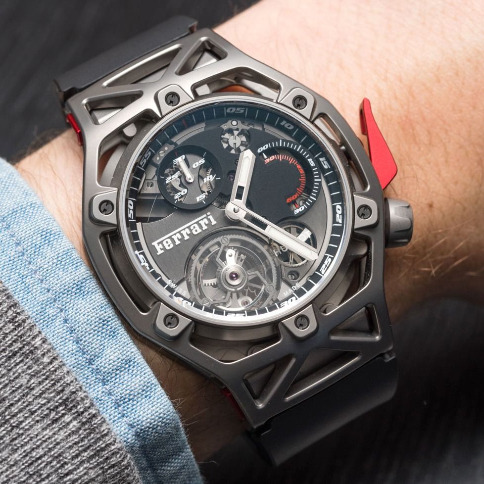 Kỳ Lân Luxury hublot techframe ferrari 70 years tourbillon chronograph 1 3 Giới thiệu dòng đồng hồ Hublot Techframe Ferrari Tourbillon Chronograph Titanium