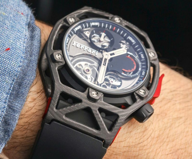 Kỳ Lân Luxury hublot techframe ferrari 70 years tourbillon chronograph 13 1 Hublot Techframe Ferrari Tourbillon Chronograph Titanium