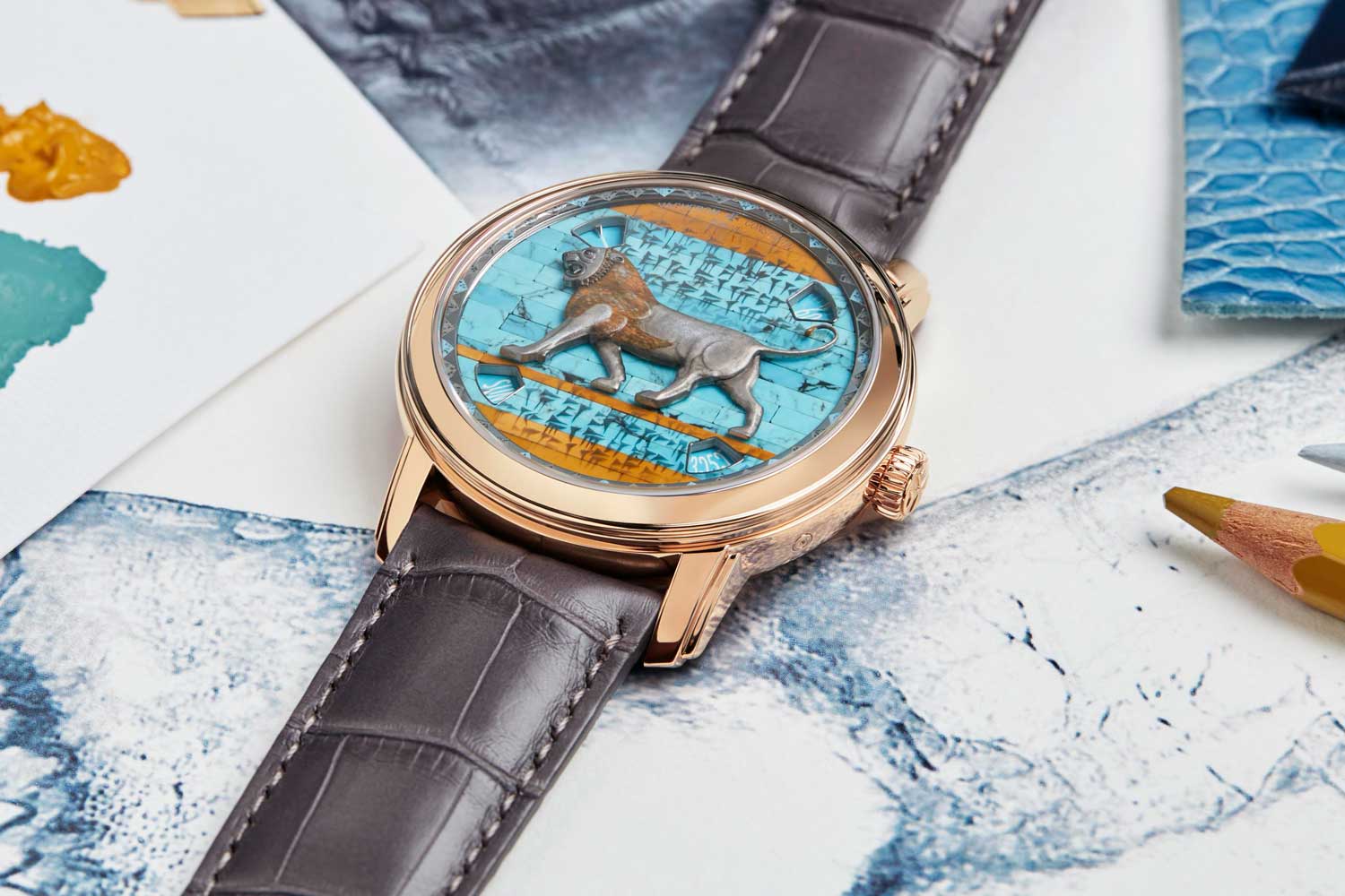 Kỳ Lân Luxury lion de darius Những chiếc đồng hồ tưởng nhớ nền văn minh vĩ đại