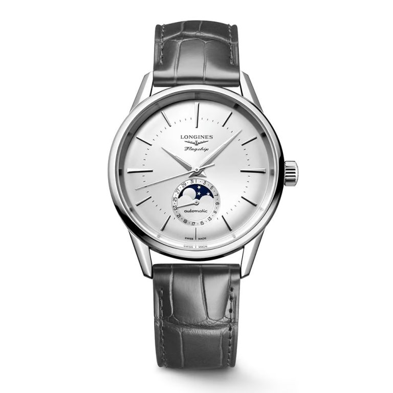 Kỳ Lân Luxury longines flagship heritage tia nang bac l4 815 4 72 2 Đồng hồ cổ điển Longines Flagship Heritage Moon-Phase