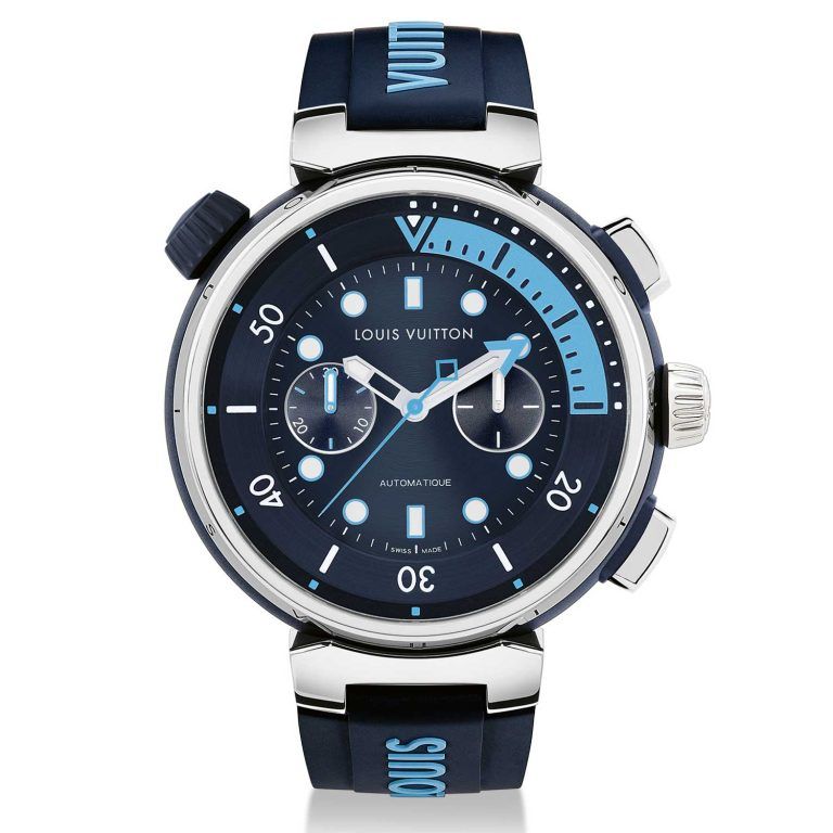 Kỳ Lân Luxury louis vuitton tambour street diver chronograph mau skyline blue Đồng hồ Louis Vuitton Tambour Street Diver Chronograph