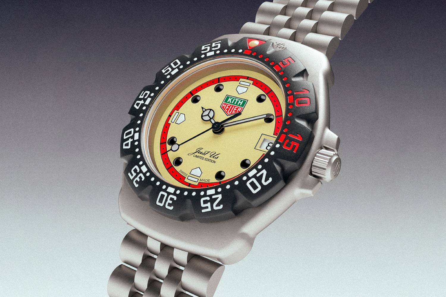 Kỳ Lân Luxury mau tag heuer formula 1 kith tren day deo bang thep voi mat so hinh vo trung goi nho den cac phien ban duoc cap bang sang che cua mau nay tu nam 1986 so luong gioi han o 1 350 chiec Bộ sưu tập TAG Heuer Formula 1 × Kith 2024