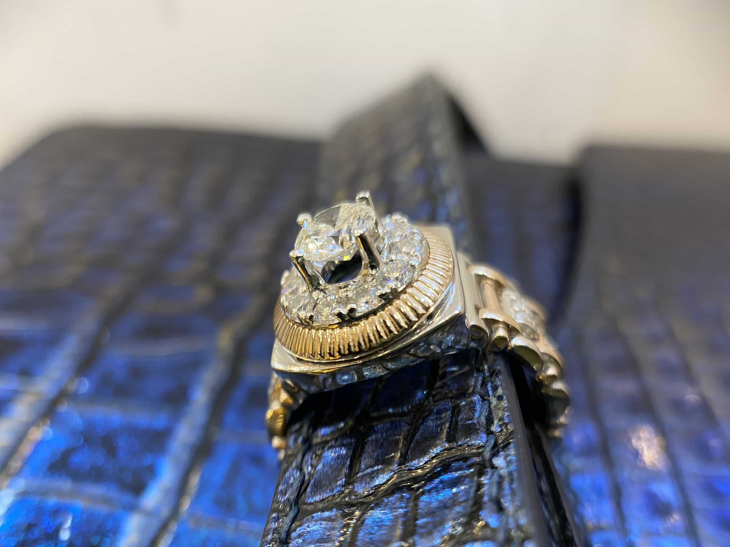 Kỳ Lân Luxury nha n rolex demi rose gold diamond 5 4mm 3 Nhẫn Rolex Demi Rose Gold Diamond 5.4mm