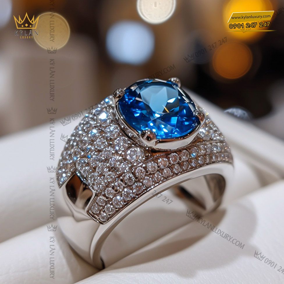 Kỳ Lân Luxury nhan nam vang nguyen khoi 18k au750 dinh da quy blue 1c28d121 1bd1 4ba6 81df 255d14e210e0 Nhẫn nam vàng nguyên khối 18k Au750 đính đá quý blue