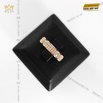 Nhẫn nữ vàng nguyên khối 18k Au750 đính 2 hàng kim cương