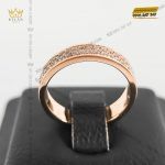 Nhẫn nữ vàng nguyên khối 18k Au750 đính 2 hàng kim cương