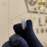 Kỳ Lân Luxury nhan nu xoay rolex vang trang 18k au750 dinh kim cuong 13 1 1 Nhẫn nữ Rolex xoay vàng trắng nguyên khối Au750 đính 3 hàng kim cương