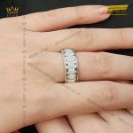 Kỳ Lân Luxury nhan nu xoay rolex vang trang 18k au750 dinh kim cuong 5 1 Nhẫn nữ Rolex xoay vàng trắng nguyên khối Au750 đính 3 hàng kim cương