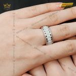 Kỳ Lân Luxury nhan nu xoay rolex vang trang 18k au750 dinh kim cuong 7 scaled 1 Nhẫn nữ Rolex xoay vàng trắng nguyên khối Au750 đính 3 hàng kim cương