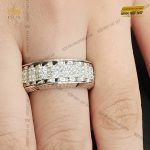 Kỳ Lân Luxury nhan nu xoay rolex vang trang 18k au750 dinh kim cuong 8 1 Nhẫn nữ Rolex xoay vàng trắng nguyên khối Au750 đính 3 hàng kim cương