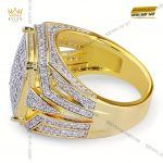 Nhẫn vàng nguyên khối 18k Au750 đính kim cương