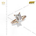 Nhẫn vàng nguyên khối 18k đính kim cương emerald