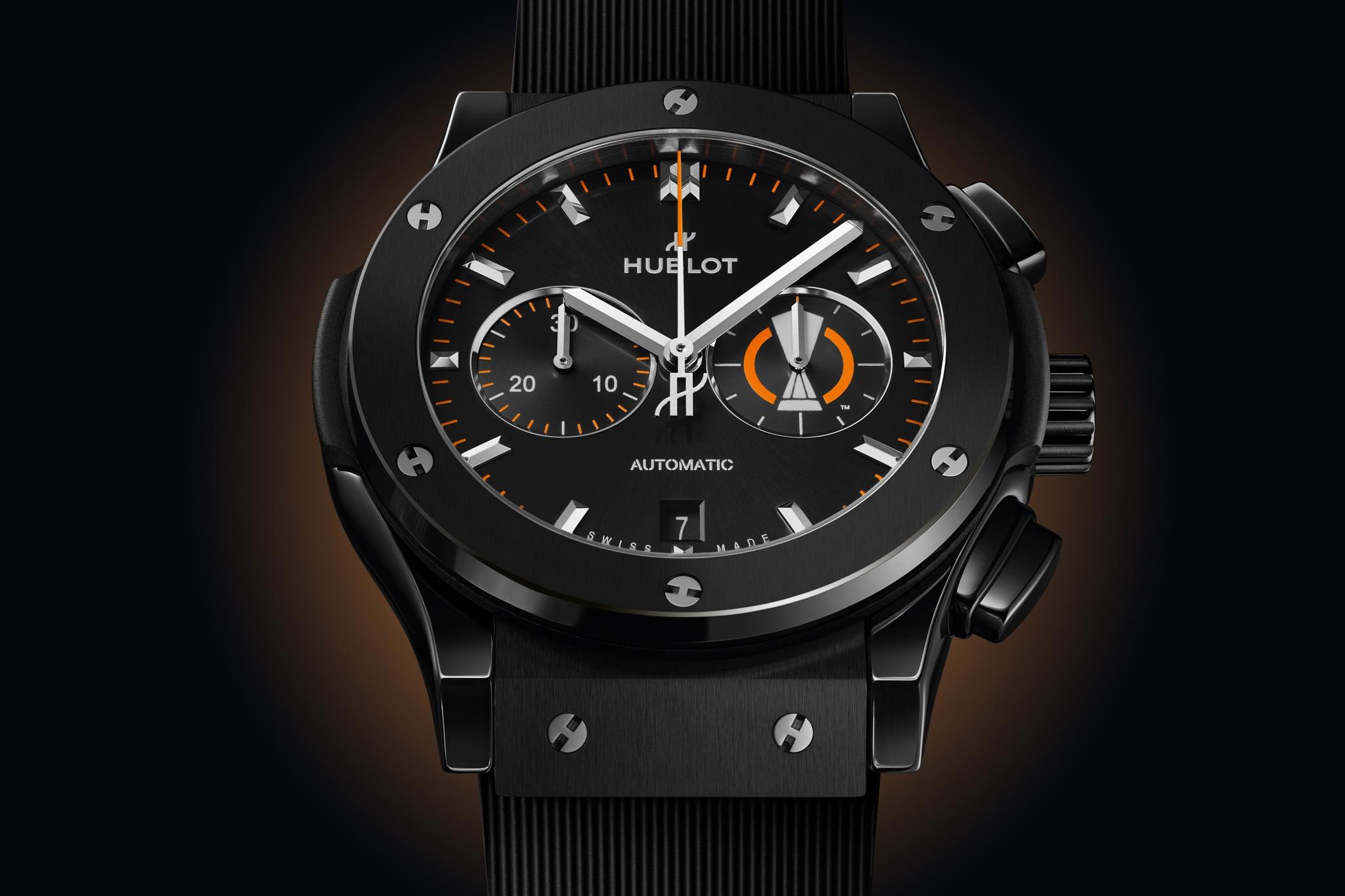 Kỳ Lân Luxury phien ban hublot classic fusion chronograph uefa europa leahue ceramic 4 Phiên bản Hublot Classic Fusion Chronograph Uefa Europa Leahue Ceramic