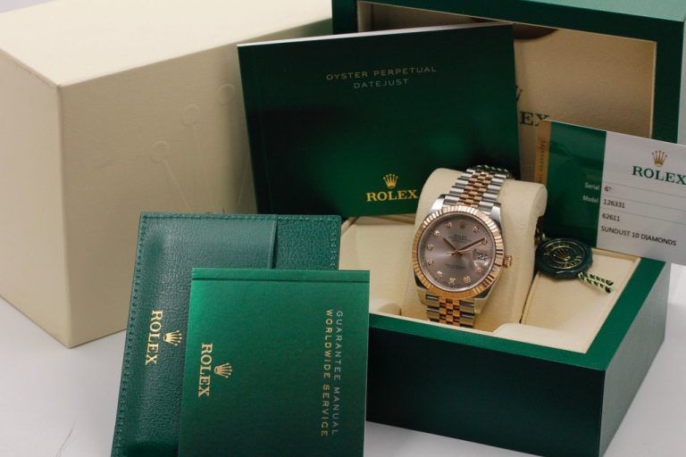 Kỳ Lân Luxury rolex datejust 41mm oystersteel everose ma t so sundust 2 Giới thiệu đồng hồ Rolex DateJust 41mm Oyster steel & Everose Mặt Số Sundust