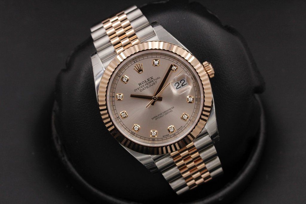 Kỳ Lân Luxury rolex datejust 41mm oystersteel everose ma t so sundust 4 1 Giới thiệu đồng hồ Rolex DateJust 41mm Oyster steel & Everose Mặt Số Sundust