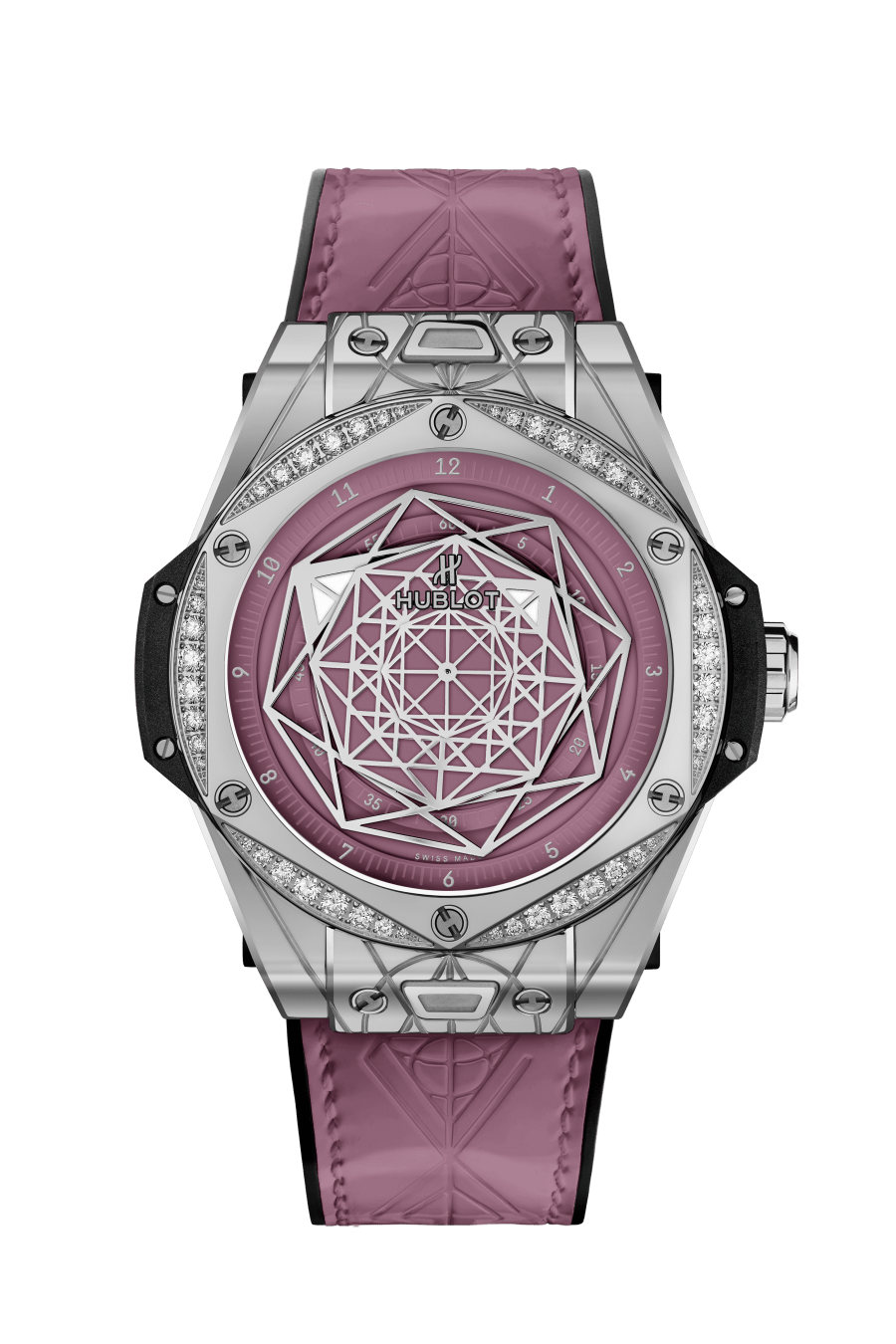 Kỳ Lân Luxury sa c ho ng kie u ky cu a hublot big bang one click sang bleu steel pink diamonds Sắc hồng kiêu kỳ của Hublot Big Bang One Click Sang Bleu Steel Pink Diamonds