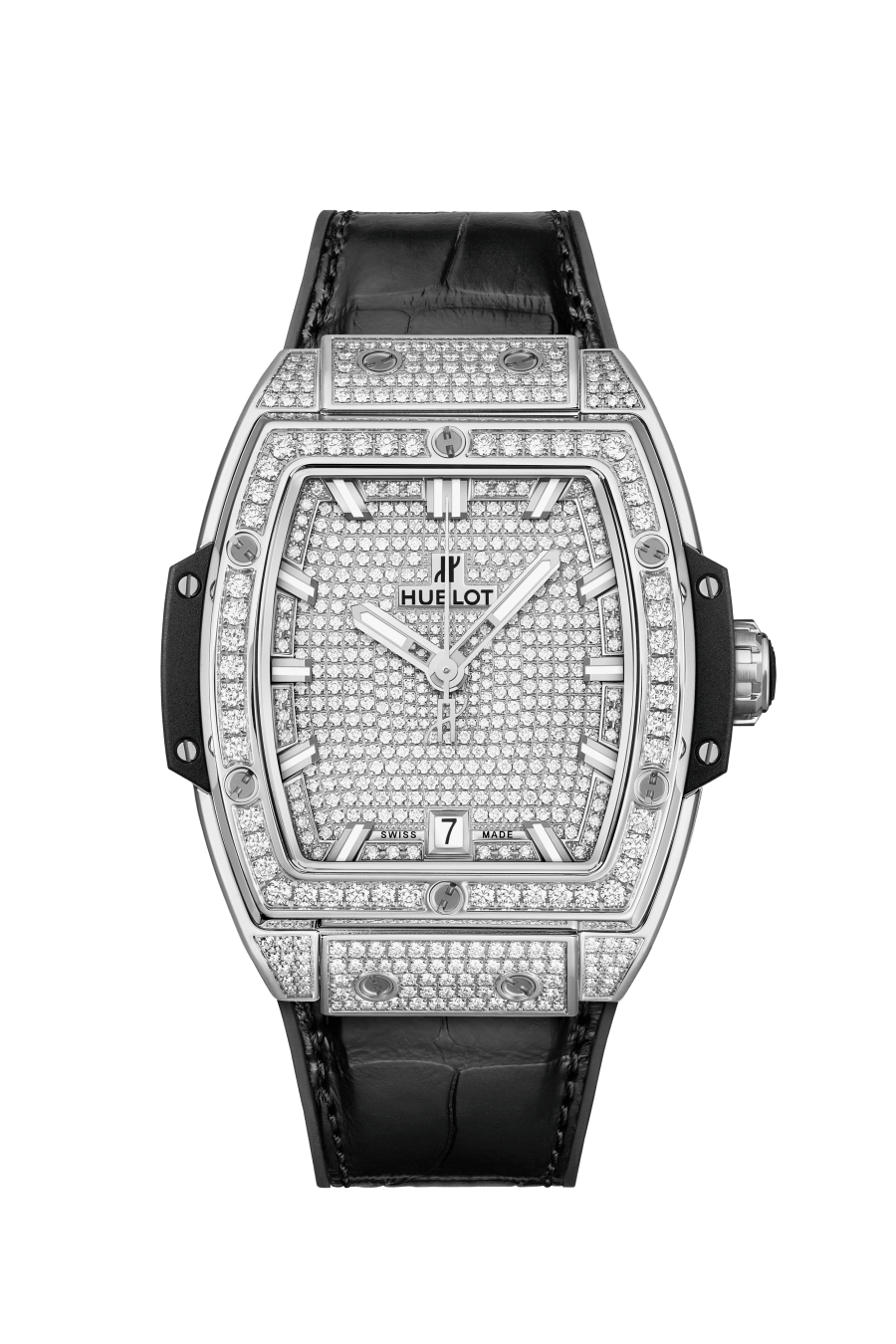 Kỳ Lân Luxury spirit of big bang titanium full pave 39 mm 665 nx 9010 lr 1604 soldier shot HUBLOT SPIRIT OF BIG BANG TITANIUM FULL PAVÉ