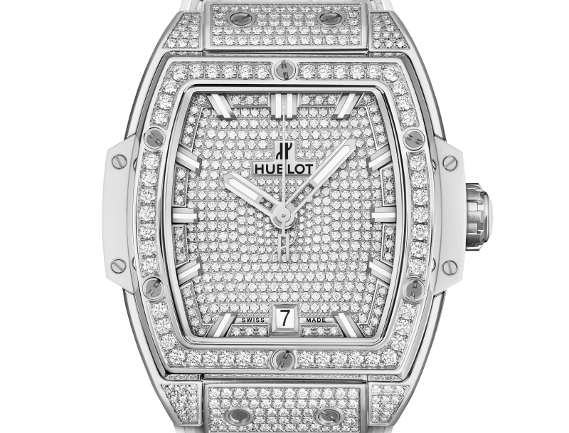 Kỳ Lân Luxury spirit of big bang titanium white full pave 39 mm 665 ne 9010 lr 1604 soldier shot 1 1 HUBLOT SPIRIT OF BIG BANG TITANIUM WHITE FULL PAVÉ