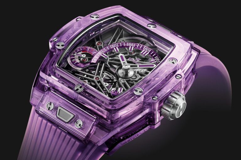 Kỳ Lân Luxury spirit of big bang tourbillon purple sapphire pr shot Đồng hồ Hublot Spirit Of Big Bang Tourbillon Purple Saphire 42mm