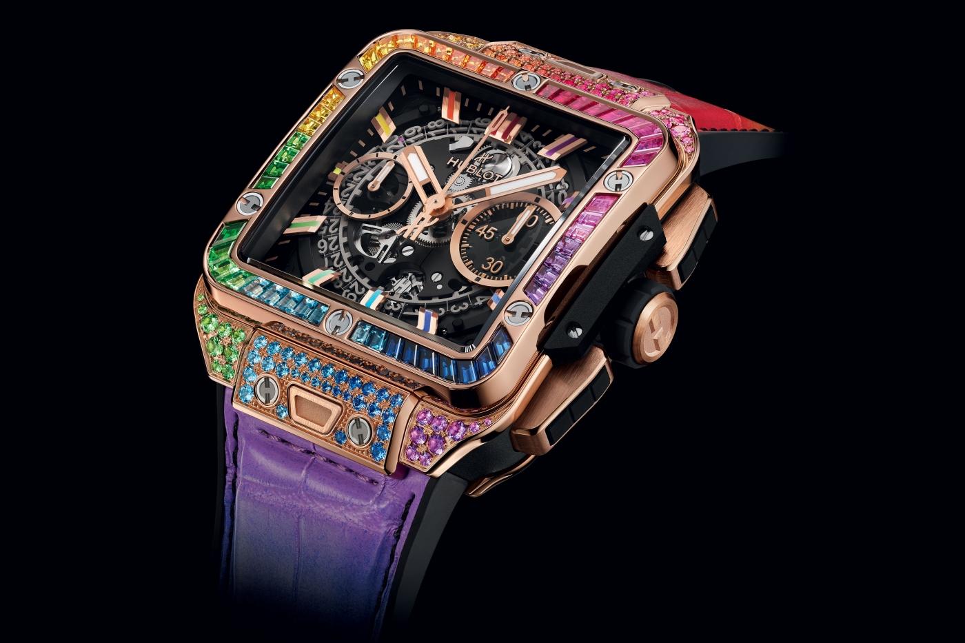 Kỳ Lân Luxury square bang unico king gold rainbow pr shot 0 Đồng hồ Square Bang Unico King Gold Rainbow Hublot