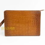 Kỳ Lân Luxury tu i cluch da ca alligator 1 3 1 Túi clutch da cá alligator brown