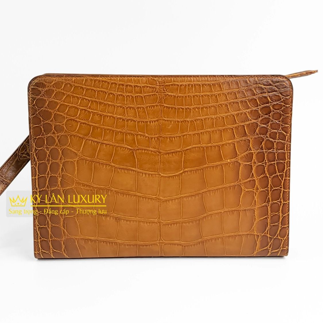 Kỳ Lân Luxury tu i cluch da ca alligator 1 3 Túi clutch da cá alligator brown