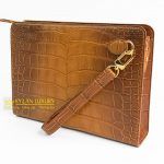 Kỳ Lân Luxury tu i cluch da ca alligator 17 1 scaled 1 Túi clutch da cá alligator brown