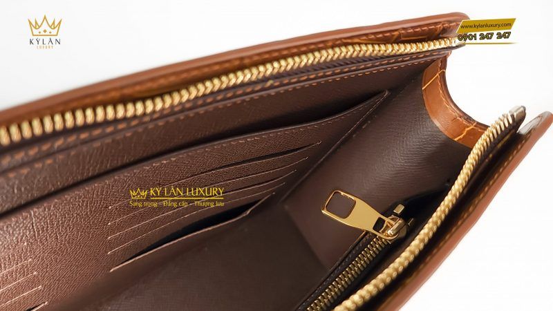 Kỳ Lân Luxury tu i cluch da ca alligator 2 1 scaled 1 Túi clutch da cá alligator brown