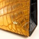 TÚI NỮ DA CÁ ALLIGATOR PHỐI DA EPSOM VÀNG ĐẤT