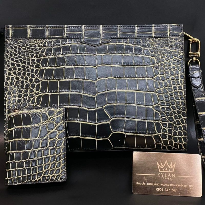 Kỳ Lân Luxury tui clutch alligator dark green 8 1 1 Túi Clutch Alligator Dark Green