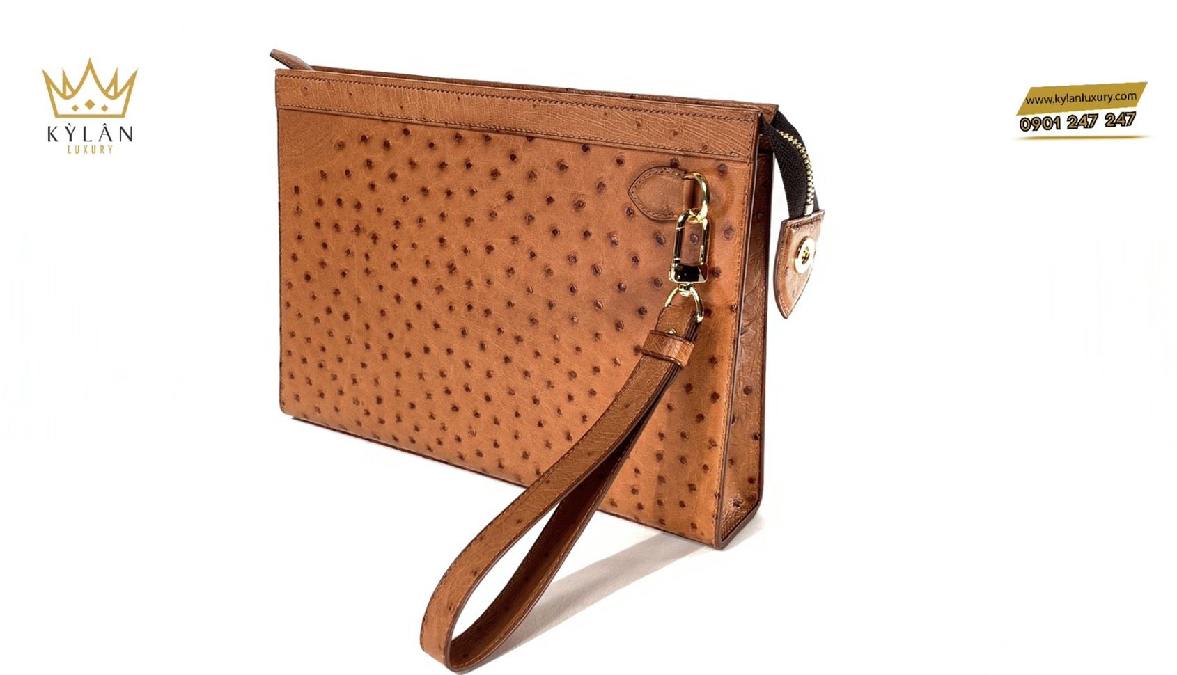 Kỳ Lân Luxury tui clutch da da dieu mau cam dat 3 d72601b4 c26b 428a 9119 8824231b06f7 Túi clutch da đà điểu màu cam đất