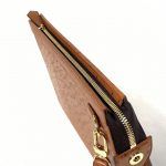 Túi clutch da đà điểu màu cam đất