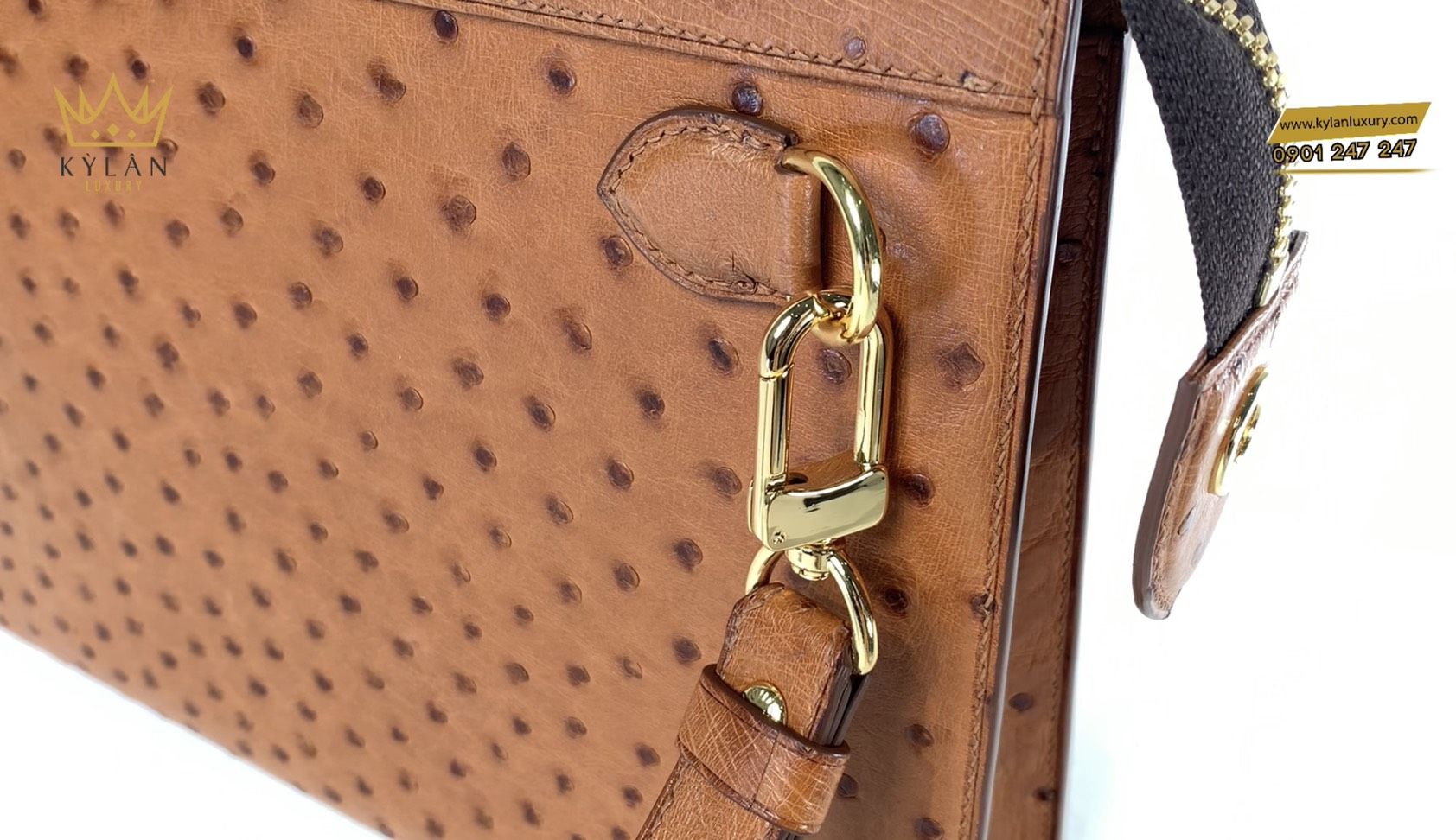 Kỳ Lân Luxury tui clutch da da dieu mau cam dat 8 b069b0b9 5479 453c 9146 5adecbddb6f7 Túi clutch da đà điểu màu cam đất