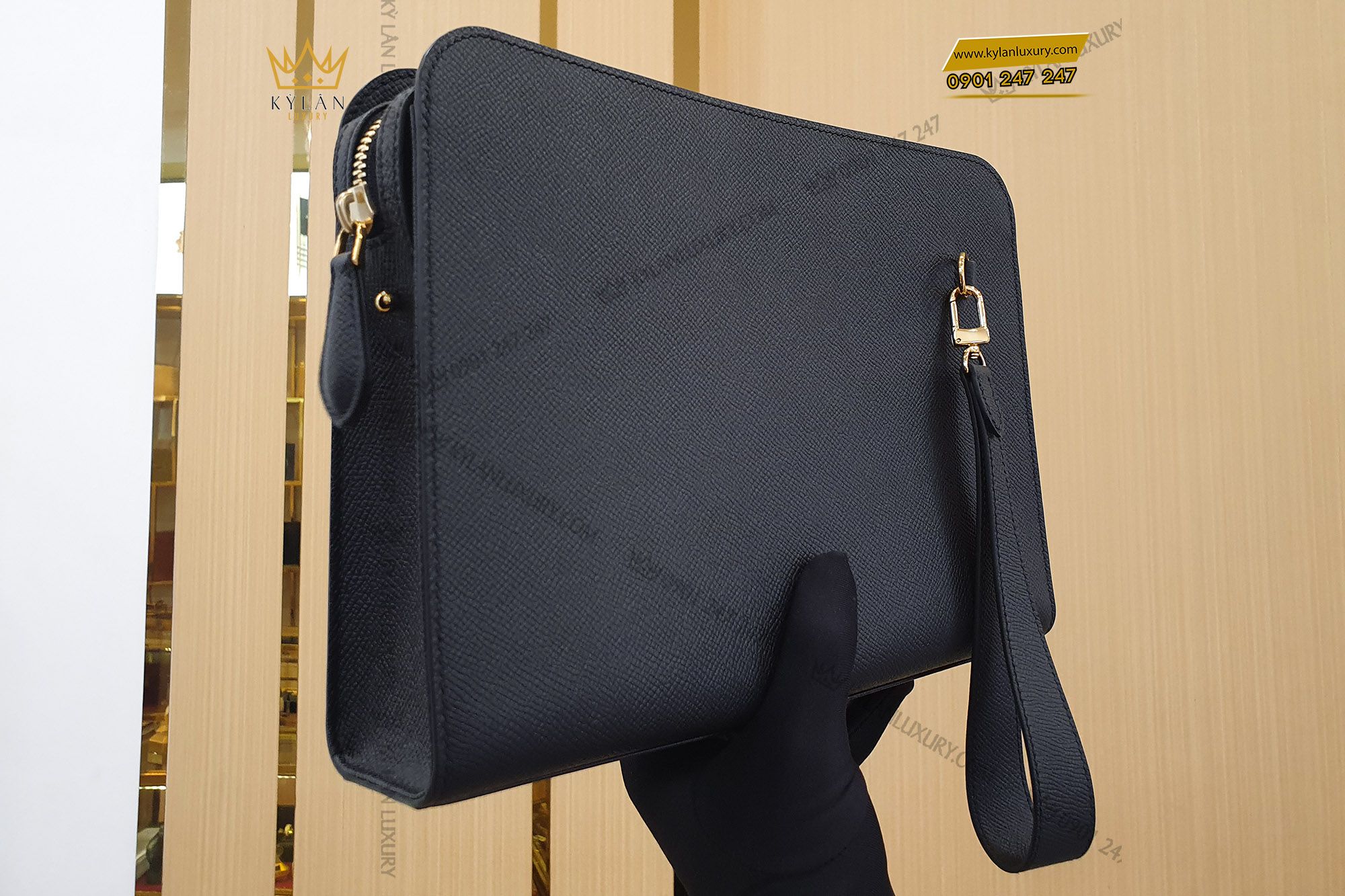 Kỳ Lân Luxury tui clutch da epsom logo lv 10 Túi Clutch da epsom logo LV