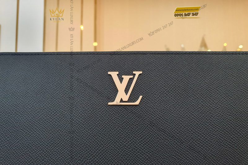 Túi Clutch da epsom logo LV